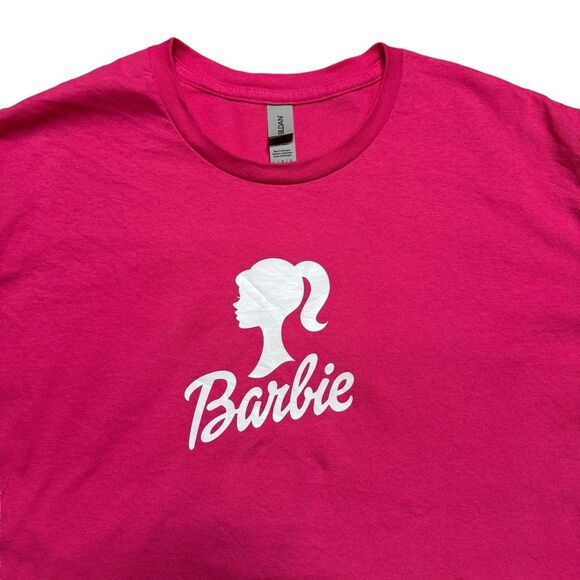 Barbie Tops - Barbie Women's Pink Cotton Crew Neck T-Shirt Size Large